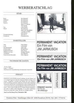 Permanent Vacation - Werberatschlag/ Presseinfos
