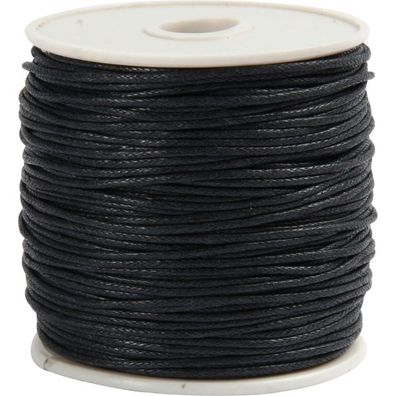 Baumwollband schwarz 1 mm, 40 m
