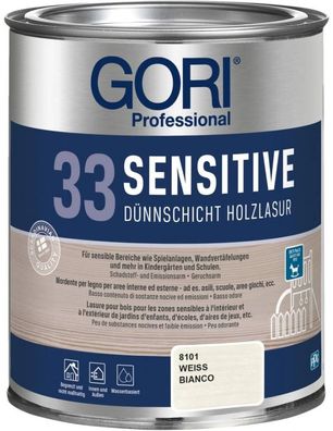 GORI 33 Sensitiv-Lasur Weiß 0,75 ltr.