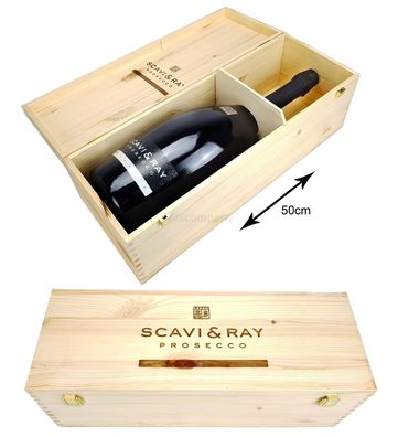 Scavi & Ray Prosecco Spumante Magnum 3l (11% Vol) + Holzbox Holzkiste -[Enthält