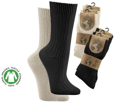 Socken aus 100% Bio Baumwolle, 3 Paar