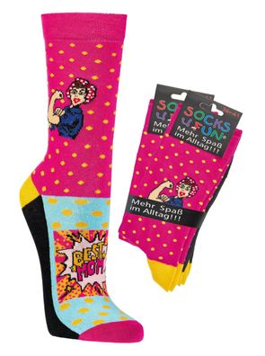 Damen, Herren, Spaßsocken, Fun socks, witzige Socken "Super Mum"