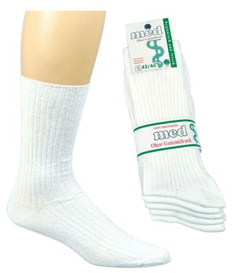 Baumwoll-Socken weiß Arztsocken 10 Paar 100% Baumwolle