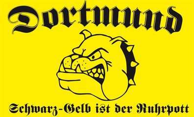 Fahne Flagge Dortmund 1909 Bulldogge Hissflagge Fanflagge 90x150