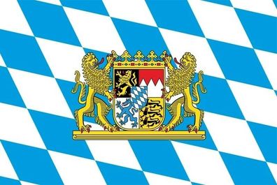 Fahne Flagge Bayern mit Wappen Hissflagge Fanflagge 90x150