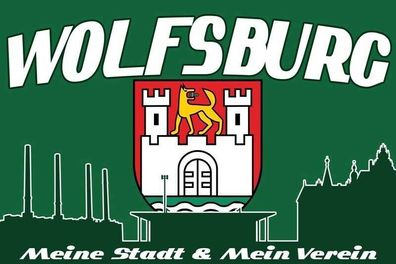 Fahne Flagge Wolfsburg Meine Stadt Mein Verein Hissflagge Fanflagge 90x150