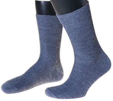 2 Paar Herren-Socken, ohne Gummi, extra weit, mit Wolle, Made in Germany