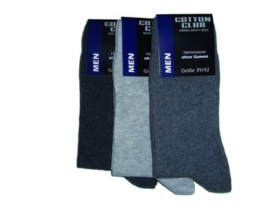 Herren-Socken, ohne Gummi, extra weit, im 3er Pack