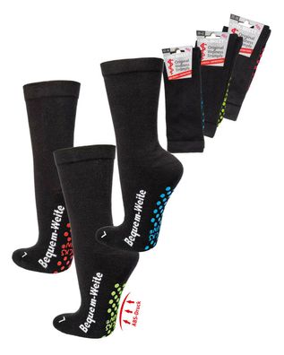 Wellness ABS Socken mit Baumwolle schwarz im 2er Pack Extra-Breit