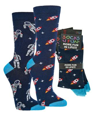 Unisex Spaßsocken, Fun socks, witzige Socken, Space, Raumfahrt, Astronaut
