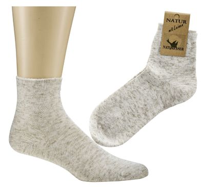 Kurz-Socken mit Leinen, für Damen und Herren, im 5er Pack