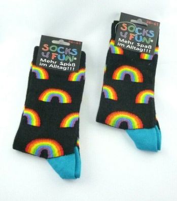 Damen, Herren, Spaßsocken, Fun socks, witzige Socken Regenbogen