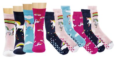 Homesocks Anti-Rutsch Socken mit Baumwolle, Einhorn