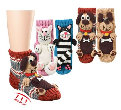 Homesocks Anti-Rutsch Socken, Hund und Katze