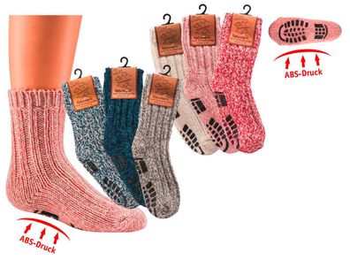 Norweger-Socken mit Wolle für Kinder, Thermosocken, mit ABS