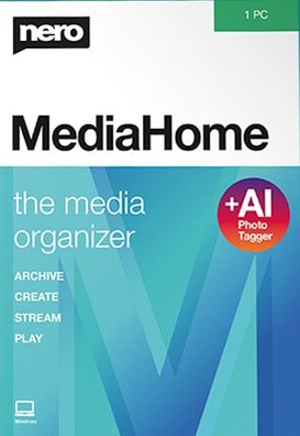 Nero Media Home 2022 - Medien organisieren - Lizenz für 1 PC - Download Version