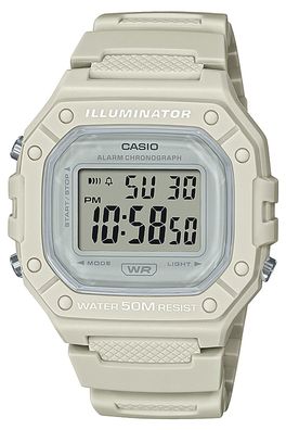 Casio Collection Digital Armbanduhr Weiß W-218HC-8AVEF
