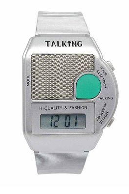 Adora ? Talking WATCH | Stundensignal | Alarm | Digitaluhr, silbern