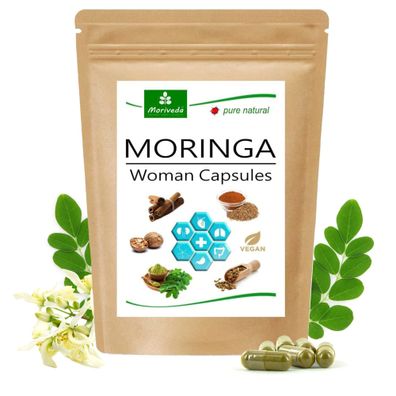 MoriVeda® Moringa Woman Kapseln, Zyklus Balance, vegan, 120 Stk.