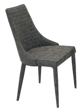 2 x Schalenstuhl Kunstleder grau Stuhlset Esszimmerstühle Steppung modern design