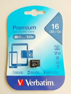 Micro-SD Speicherkarte 16 GB (Verbatim)