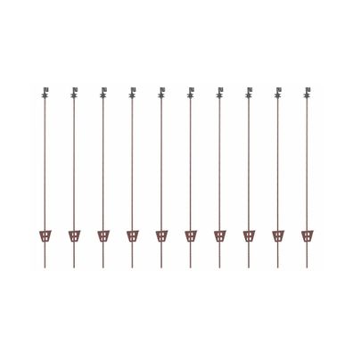 Federstahlpfahl rund, 107 cm mit Kopfisolator, 10 Stück