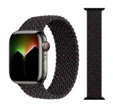 Black Unity Solo Loop Geflochten Watch Strap for Apple Watch Series 7/6/5/ SE NEW