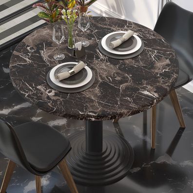 Werzalit | Bistro Tischplatte | Ø60cm | Kaffee Marmor | Topalit Tischplatte