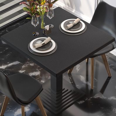 Werzalit | Bistro Tischplatte | 60x60x2,5cm | Schwarz | Tischplatte Outdoor, Topalit