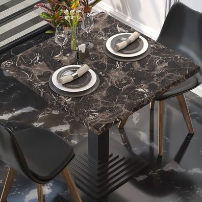 Werzalit | Bistro Tischplatte | 70x70cm | Kaffee Marmor | Topalit Tischplatte