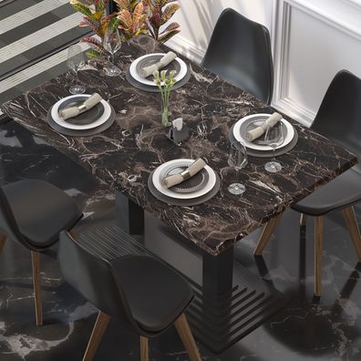 Werzalit | Bistro Tischplatte | 110x60cm | Kaffee Marmor | Topalit Tischplatte