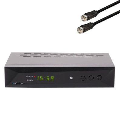 Anadol HD 222 Pro Full HD 1080p HDMI USB Scart DVB-S2 Sat Receiver inkl. Koax Ka