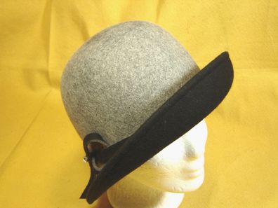 Damenhut stylishe 20er Jahre Form in Farbe schwarz grau bester Wollfilz Marzi