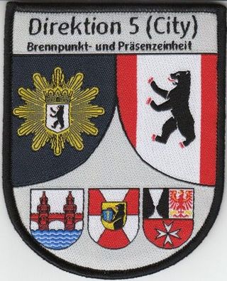 Klettabzeichen Polizei Berlin - Polizeidirektion 5 (City) BPE Brennpunkteinheit