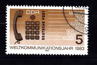 DDR 1983 Weltkommunikationsjahr Plattenfehler MiNr. 2770 I gestempelt