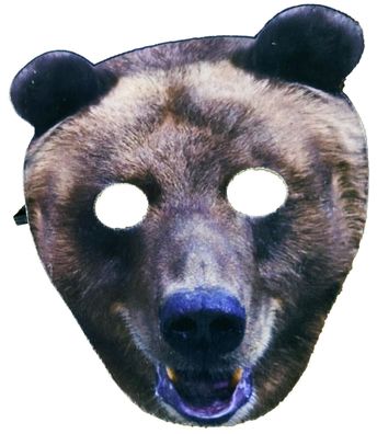 Tier Maske Bär Erwachsene realistisch Tiermaske Raubtier Bärenmaske 22 x 18,5 cm