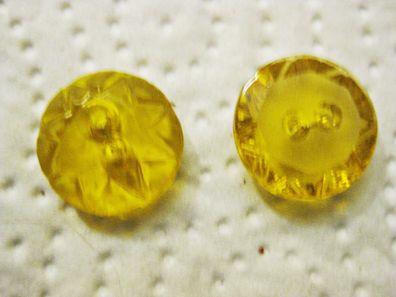 1 Glasknopf gelb von 13x5mm 2 Loch 2mm Nr 4154