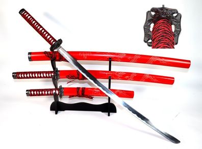 Samurai Schwerter Set 4-teilig (rot)