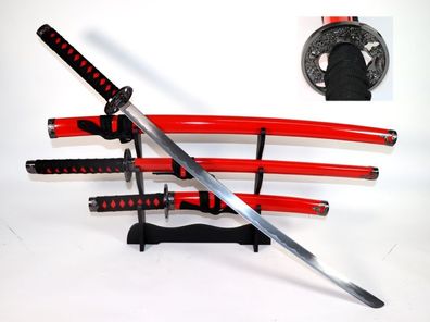 Samurai Schwerter Set 4-teilig in rot