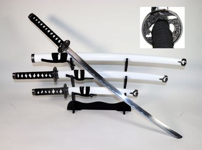 Samurai Schwerter Set 4-teilig in weiß