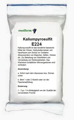 Kaliumpyrosulfit 1 kg E224 Schwefel Desinfektionsmittel Wein Säfte Wein Bier machen