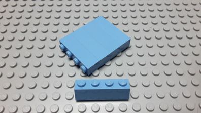 Lego 5 Basic Steine 1x4 hoch Mediumblau Hellblau Nummer 3010