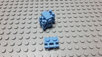 Lego 5 Platten 1x2 mit Griff Mediumblau Hellblau Nummer 2540