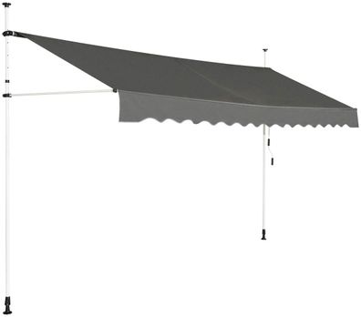 Klemmmarkise Sonnenschutz, Balkonmarkise höhenverstellbar 200-300cm, 395cm breit