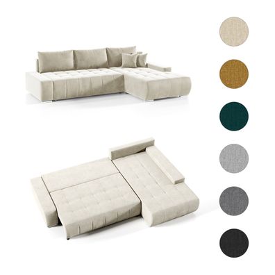 Ecksofa Eckcouch Bonari L Form Sofa mit Schlaffunktion Bettkästen Couch Sofagarnitur
