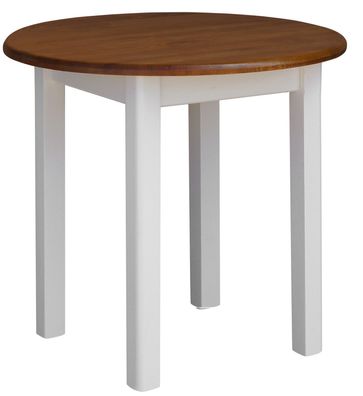 Runder Kiefer Tisch Esstisch Holz Küchentisch massiv weiß honig Landhausstil