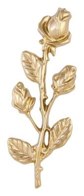 Rose goldfarben Metall 15 x 5,5 cm Grabstein Grabmal Relief Ornament