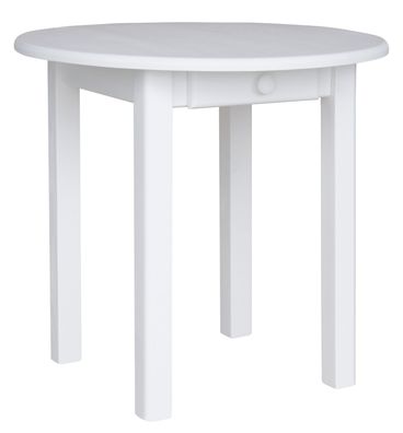 Weiß Runder Kiefer Tisch Esstisch Holz Küchentisch Landhausstil mit Schublade