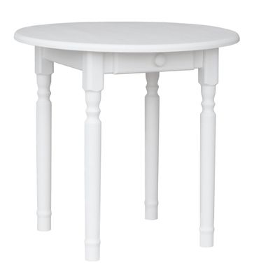 Weiß Runder Kiefer Tisch Esstisch Holz Küchentisch Landhausstil mit Schublade