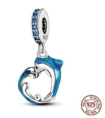 Charms Anhänger Charm kompatibel für Pandora 925 Sterling Silber , Delphin